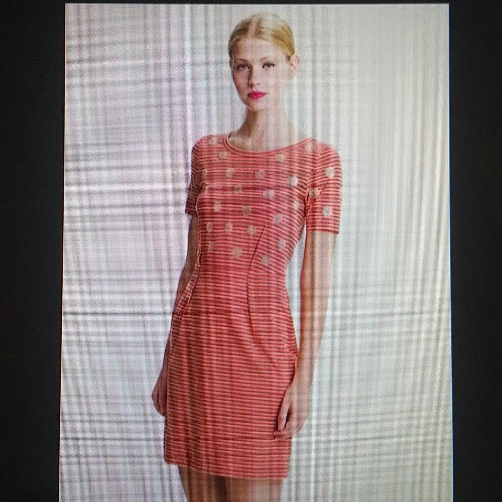 MARC JACOBS - cotton striped circle sequin dress